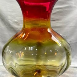 Blenko Tangerine Topaz Amberina Vase Circa 1960