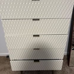 West Elm White And Gold Dresser