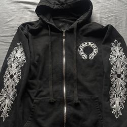 Chrome Heart Hoodie Black And White, Size L