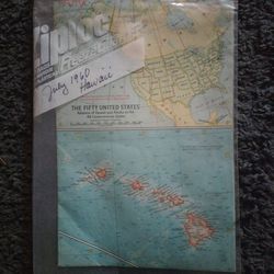 VINTAGE NATIONAL GEOGRAPHIC  HAWAII & HAWAIIAN ISLANDS RETRO MAP