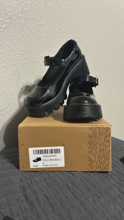 Black Patent Platform Mary Jane Shoes