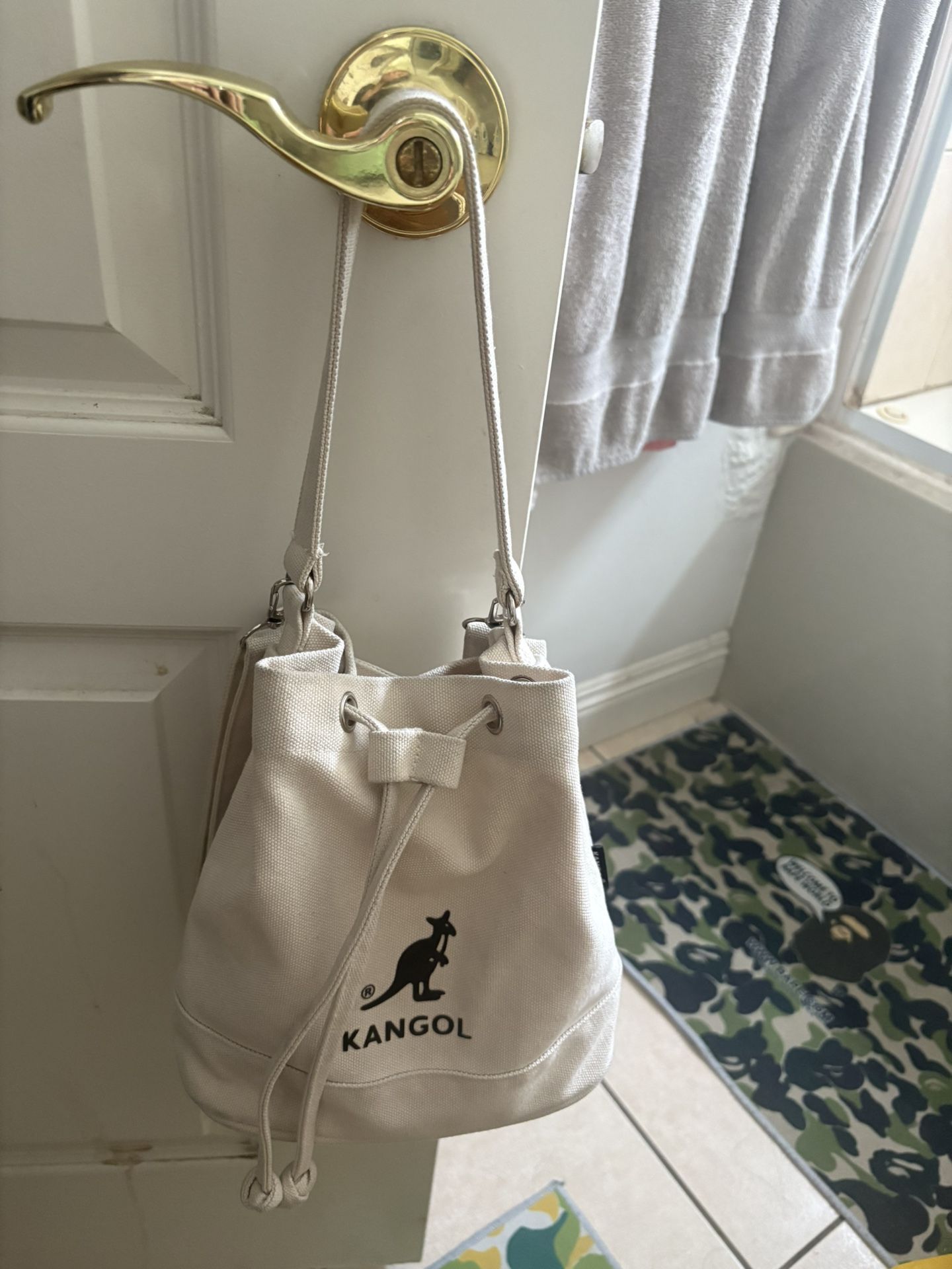 Kangol Tote Bag/ Crossbody Bag With Bucket Shape