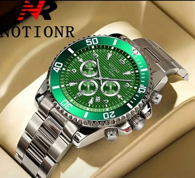 NOTIONR Luxury Men'S Calendar Watch - Stainless Steel Quartz Wristwatch