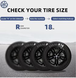 18 Inch Wheel Skins for 2020-2024 Ford Explorer, Fits OEM#LB5Z-1007-A Alloy Wheels, Snap-On Design, 5 Double Spoke, Direct Replacement Gloss Black ABS