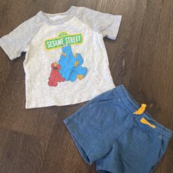 Boys Shirt And Shorts Size 12 Months By Sesame Street Cookie Elmo #6