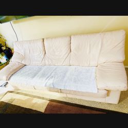Real Italian Leather Sofa Couch 84x35”