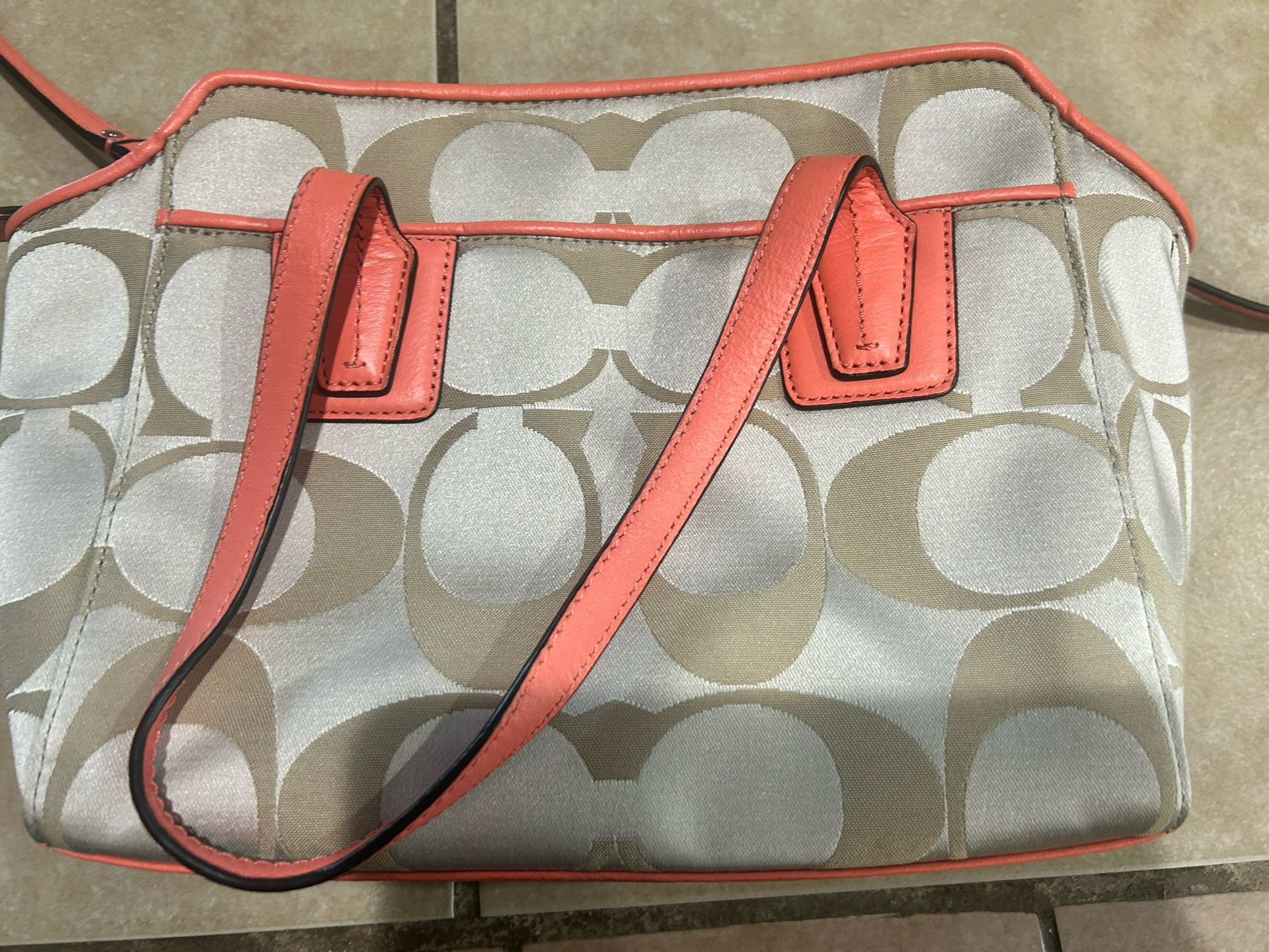 Coach Purse Peach And Tan New