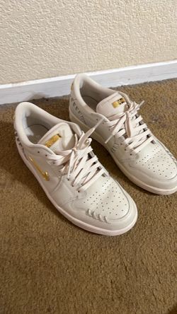 Nike Air Jordan 1 Low Cream Gold Sneakers size 10.5 womens