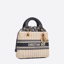 Christian Dior lady wicker bag