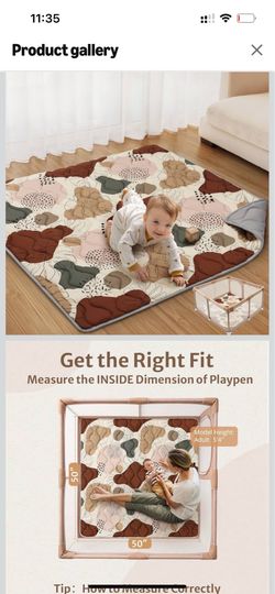 Baby Playpen Mat 50x50 **Like New**
