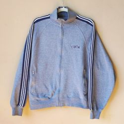 UMW University Of Mary Washington Men's Size M Medium Track Jacket Suit Top Sweater Zip Up Long Sleeve Grey 
