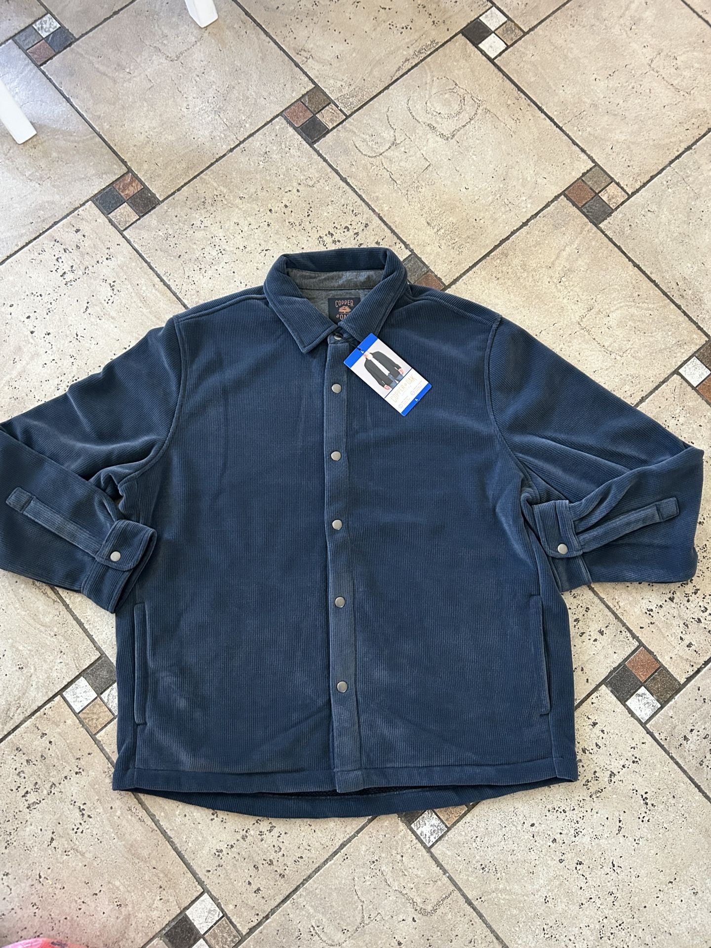 NWT Copper&Oak men’s premium shirt jacket dark blue Size L