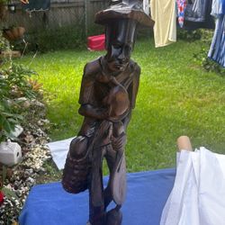 Vintage Mid-Century Haitian Folk Wood Carving