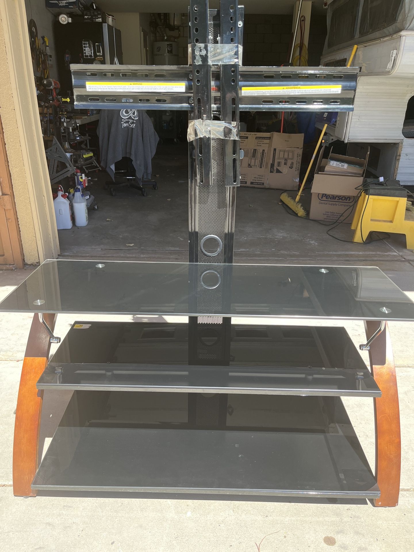 TV Stand, Glass Shelves for 60+ Size TV