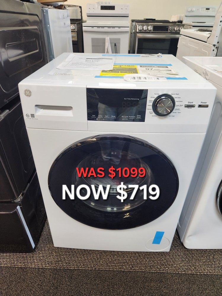2.4 cu. ft. Stackable White Front LoadingWashing Machine with Steam ENERGY STAR