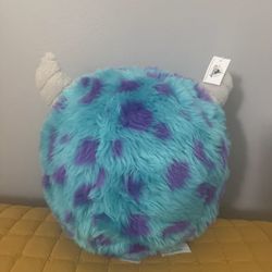 Disney Parks Monsters Inc Sulley Fuzzy Ball Plush Pillow