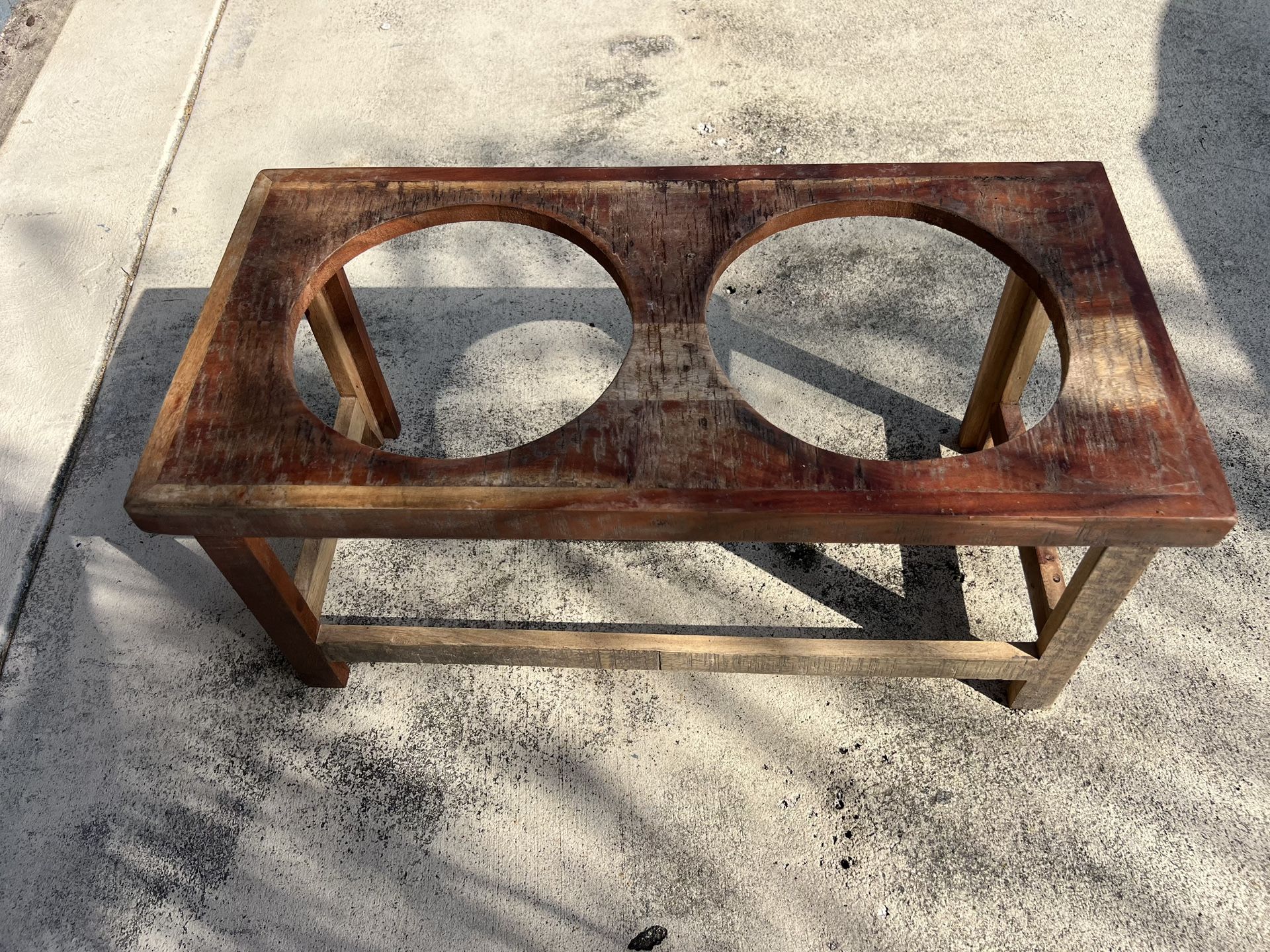 Large Wood Dog Food Bowl Holder