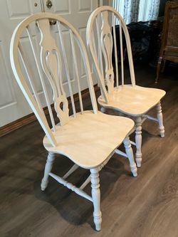 2 Wood Chairs - White