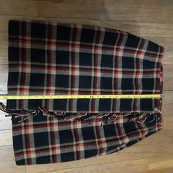 Plaid Fringe Wrap Midi Skirt * Have in Size 8 and Size 12. 