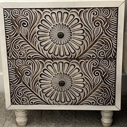 Rustic Whitewashed Nightstand