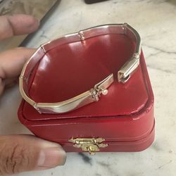 Vintage 925 solid Sterling silver bracelet, 27 Grams; size 7.5, marked 925 Mexico 🇲🇽, slide lock closure
