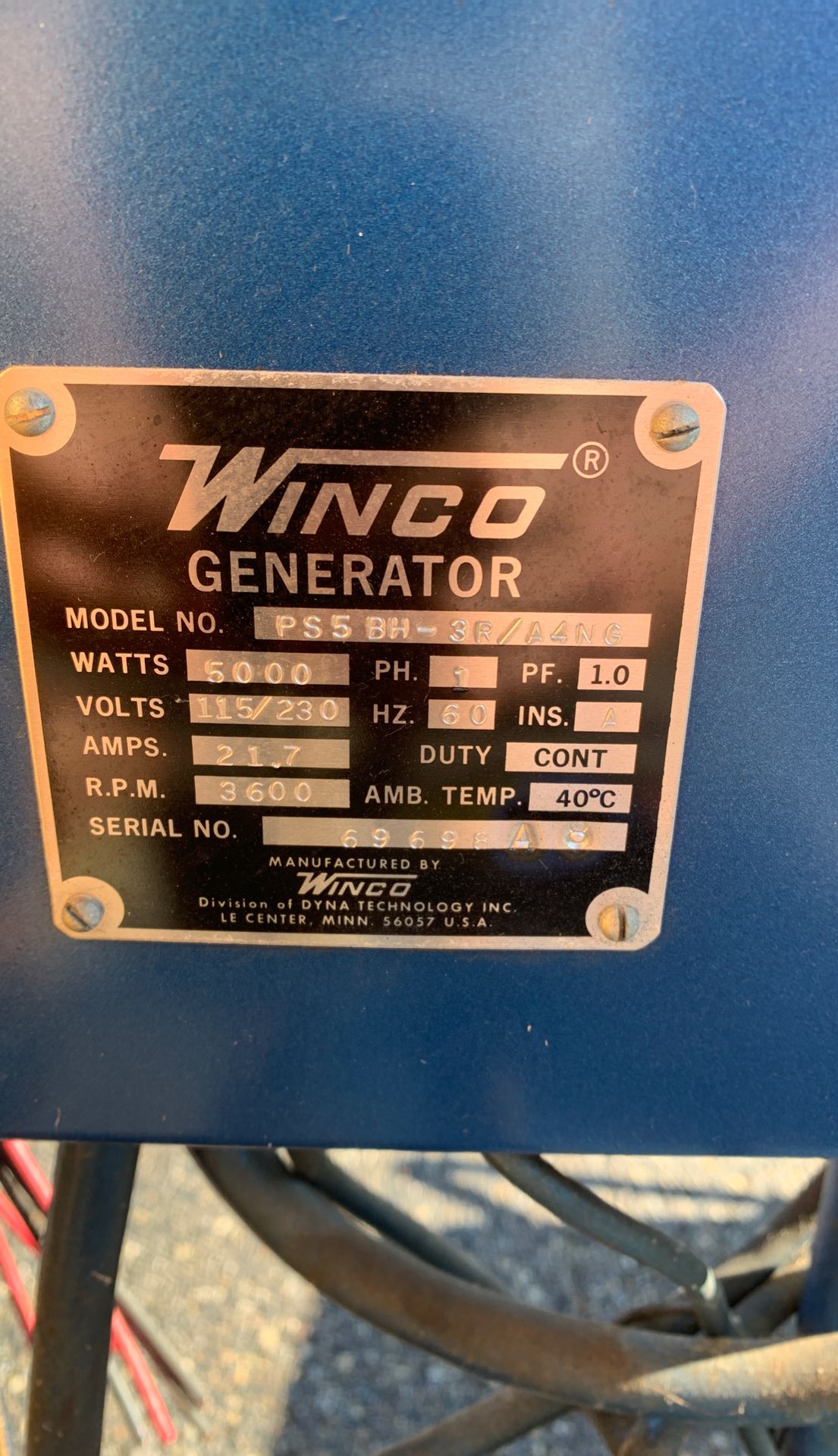 Generator (natural gas, 10 hp)