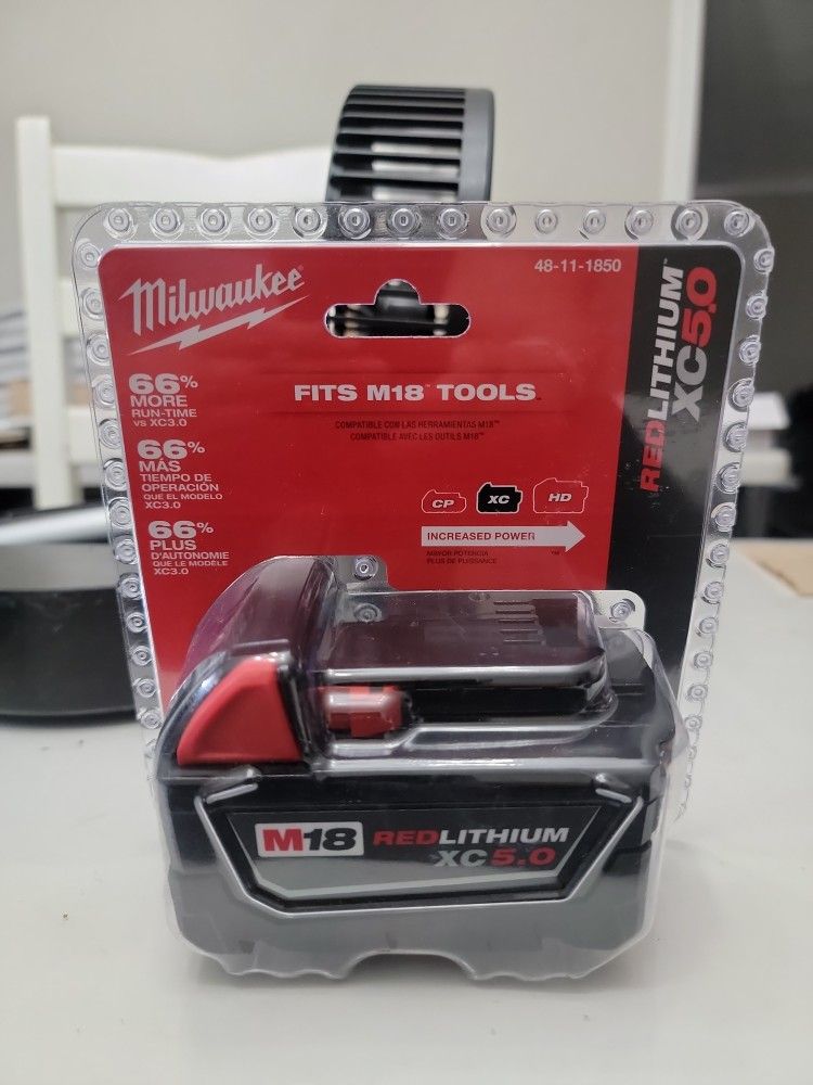$70 Milwaukee M18 Tools Red Lithiu. XC50 5.0