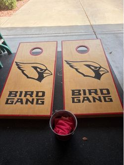Custom made, solid wood AZ Cardinals Corn Hole Boards w/bags