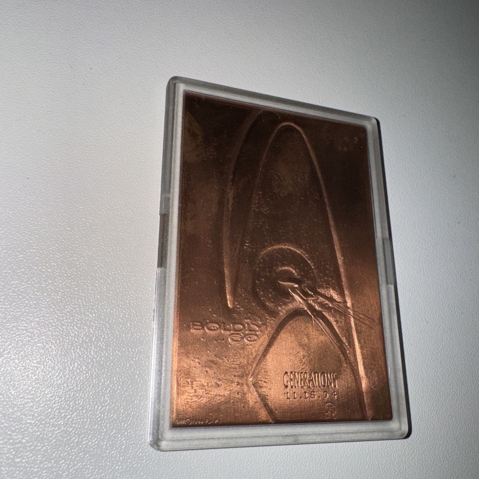 1994 Star Trek Generations 'Boldly Go' Copper Trading Card Vintage Memorabilia