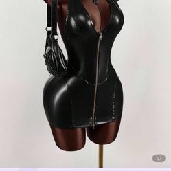 Bodycon PU Leather Dress