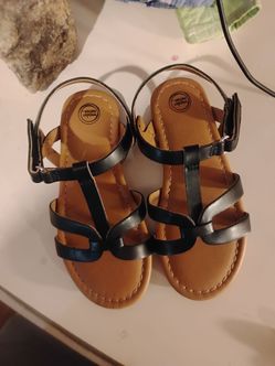 Kids black sandals ,  size 9
