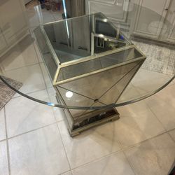 Mirror And Glass Dining Room Table