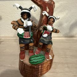 Signed Navajo Folk Art Carving – Kayenta Arizona – Whimsical Southwest Scene