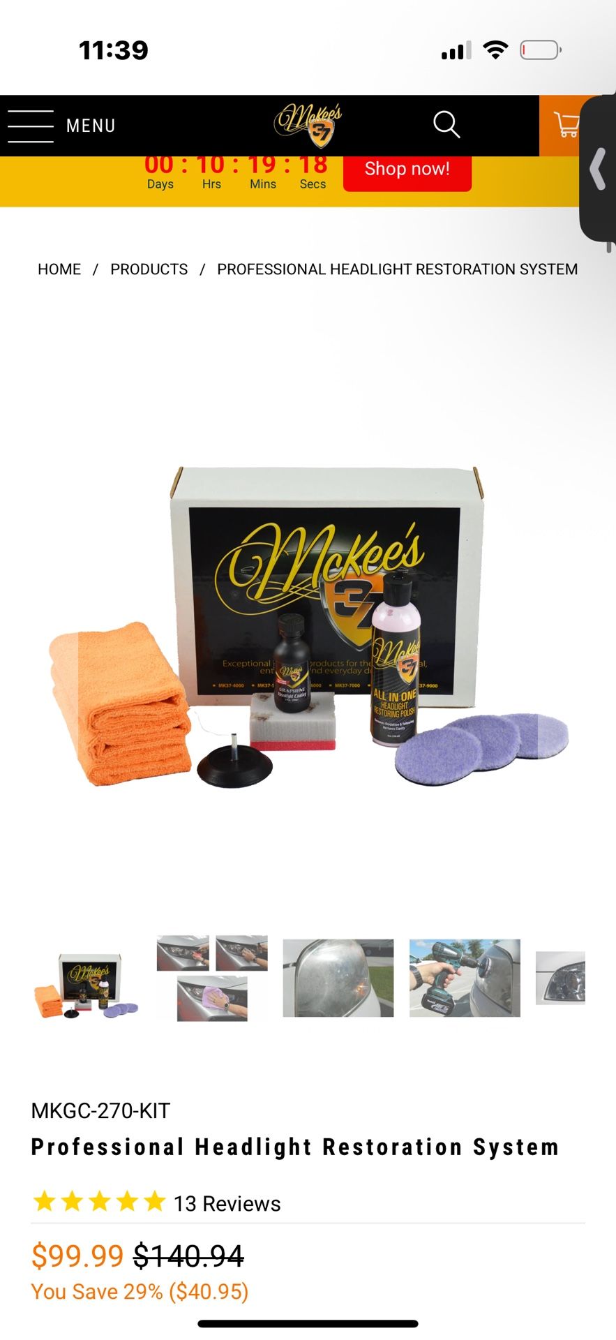 Headlight restore kit