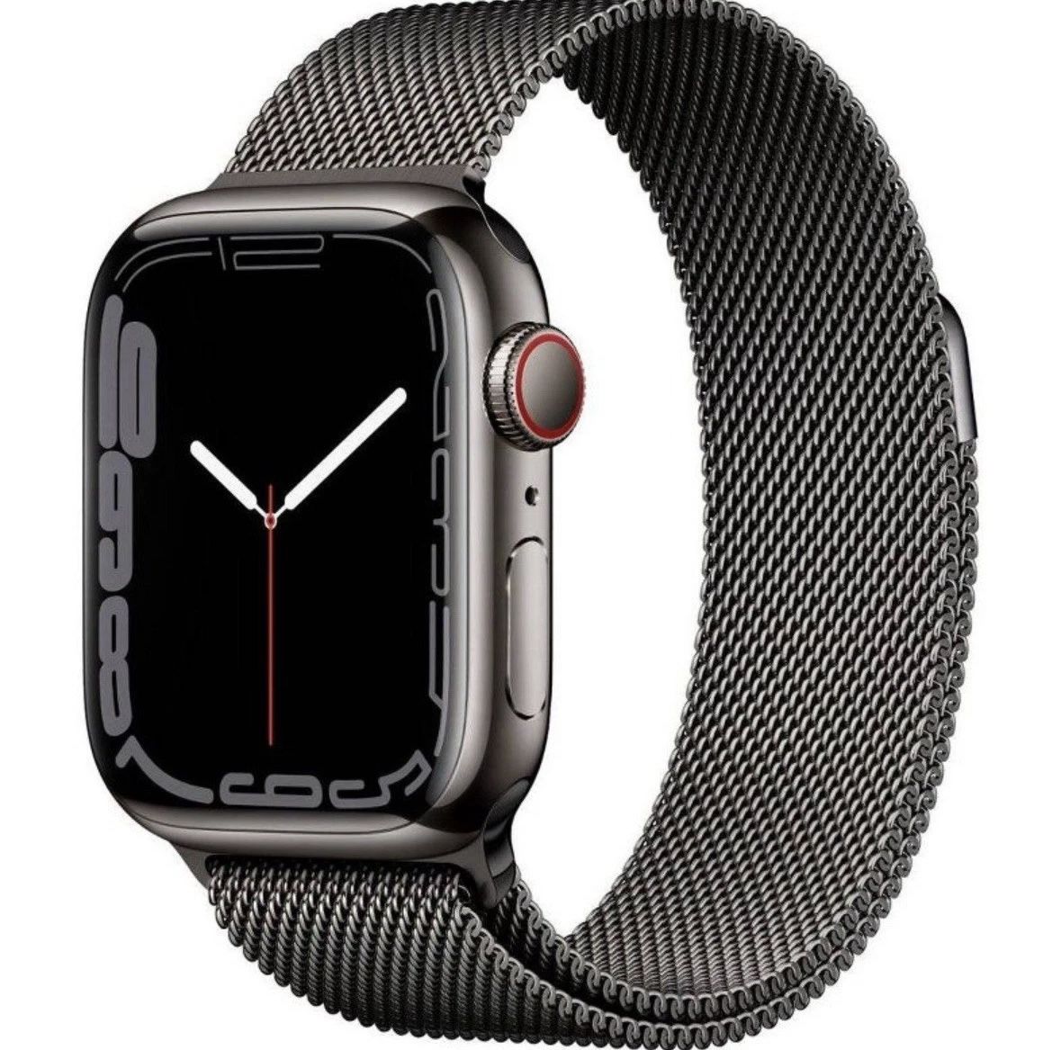 Apple Watch Series 7 Case with Milanese Loop -Graphite Stainless Steel, Size S/