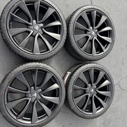 20” Tesla Model 3 wheels rims satin black with new EV lexani tires