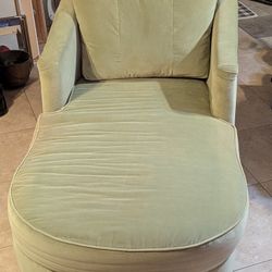 Sage Green Velvet Chaise Lounge 