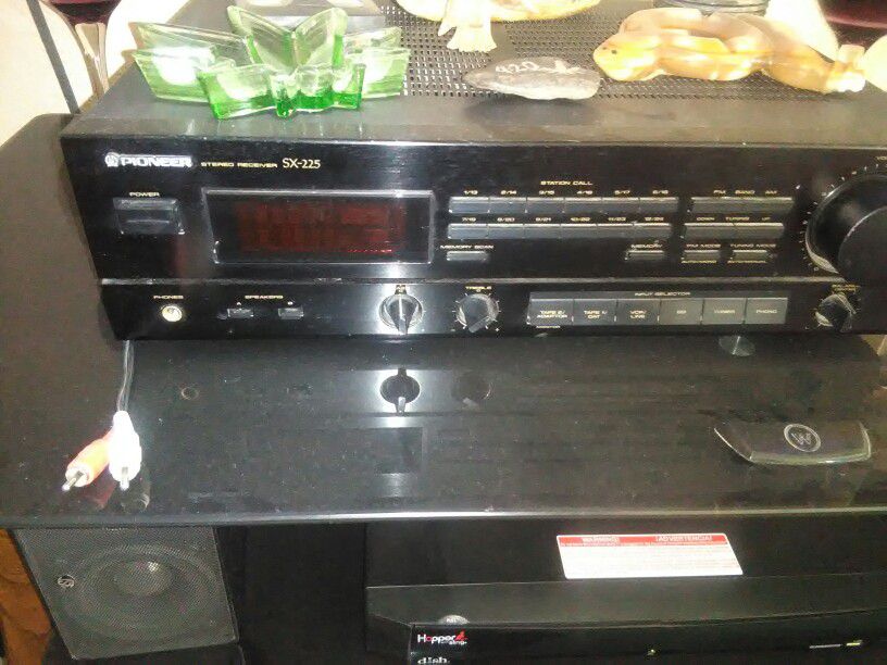 Pioneer 150 amp receiver and to RCA speakers