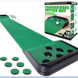 CHAMPKEY Golf Putting Green Indoor - Advanced Guides Golf Putting Mat - Enhance Putting Accuracy and Challenge