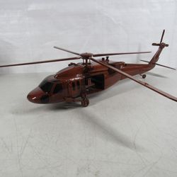 Sikorsky UH-60 Black Hawk Solid Mahogany Wood Helicopter 21" Length
