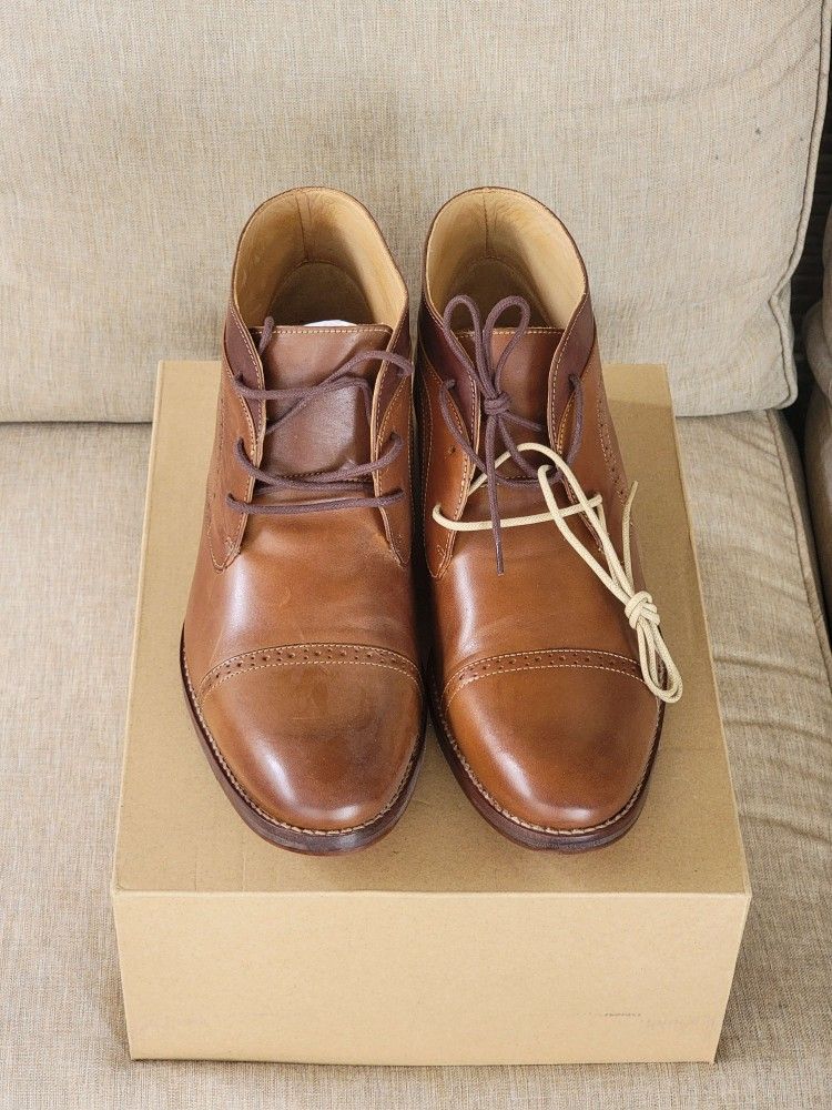 Johnston & Murphy Garner Cap Toe Boot Leather Brown Shoes - 13US - NEW - $79