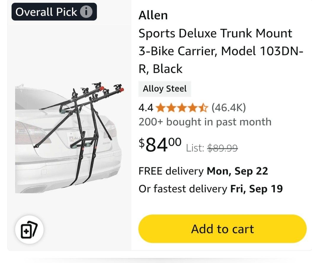 Trunk Bike Mount Rack