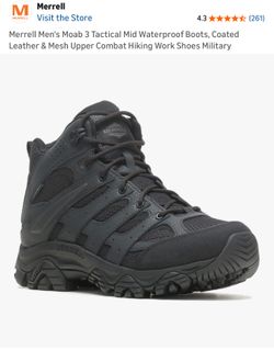Merrill Black Hightop Hiking Boots Size 12 *BRAND NEW*** $149