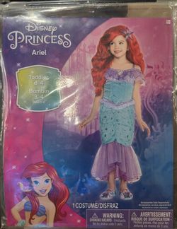 New Disney Princess Ariel Toddler Costume 3-4