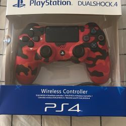 PS4 DualShock Red Camouflage Wireless Controller