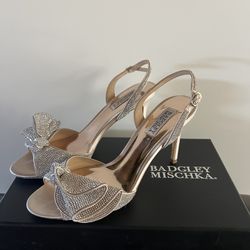 Badgley Mischka Silver Embellished Heels