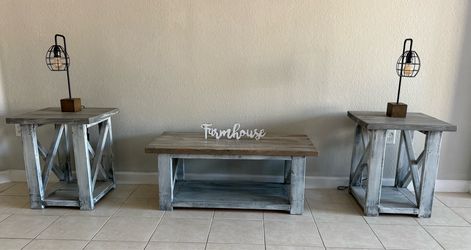 Farmhouse Coffee Table and Side Tables