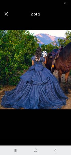 Quinceanera dress/vestido navy blue  azul marino