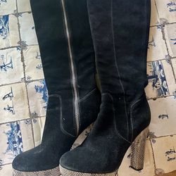 Michael Kors Women’s Black Suede Leather Boots Size 9