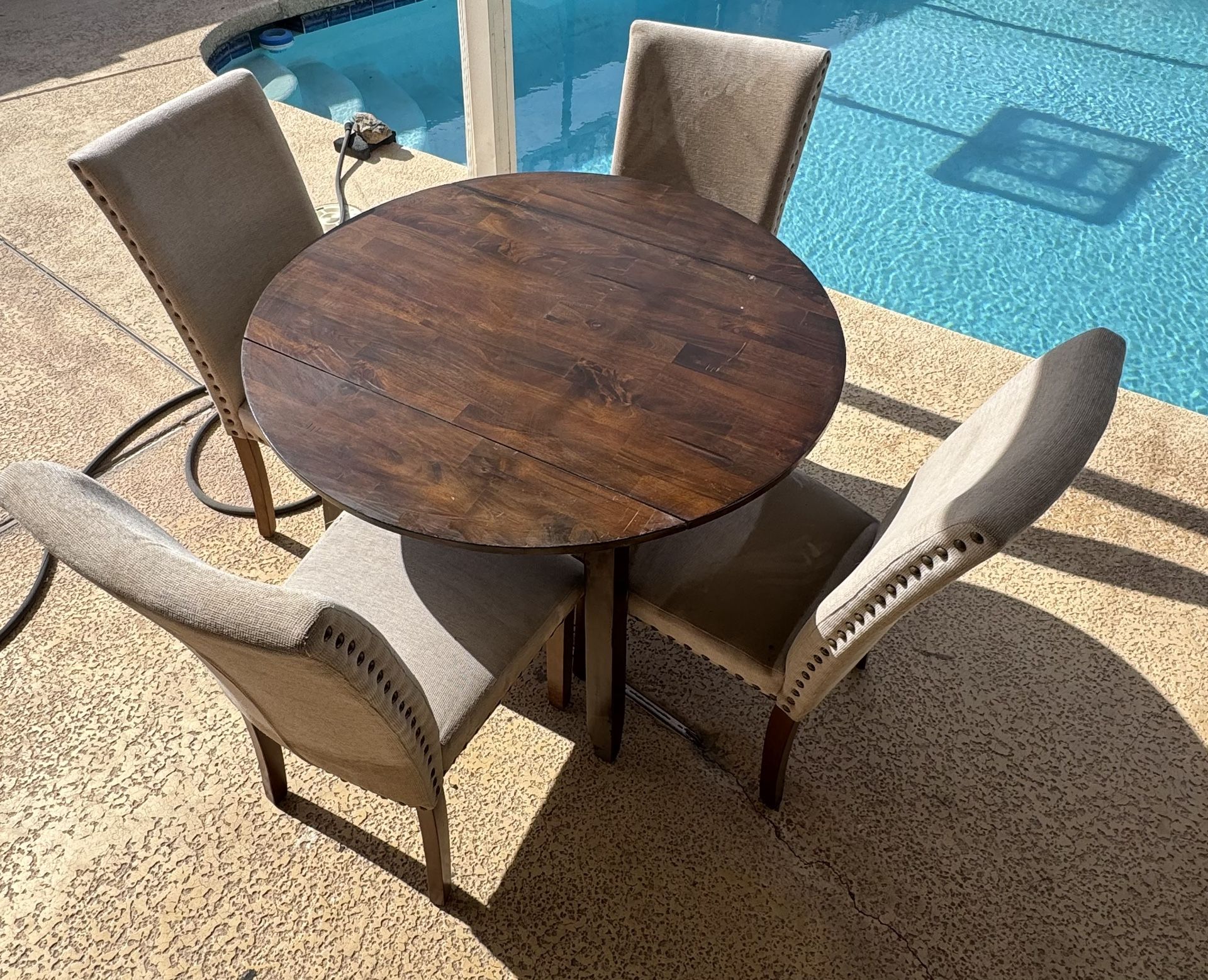 Wooden Dining Table And 4 Chairs